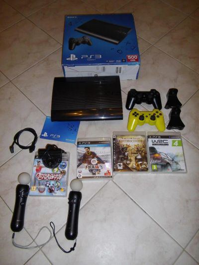 Лот: 7688695. Фото: 1. Play Station 3 Super Slim 500гб... Игровые приставки, консоли