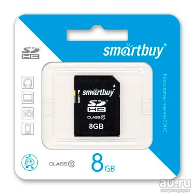 Лот: 10154290. Фото: 1. 8GB Карта памяти SDHC Smart Buy... Карты памяти