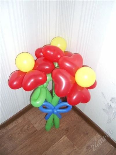 Лот: 1170640. Фото: 1. Букетик (Сердечки-красные) из... Воздушные шары