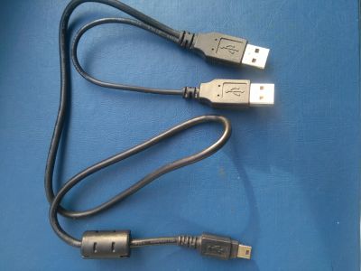 Лот: 20015403. Фото: 1. Кабель Double USB 2.0 - miniUSB... Шлейфы, кабели, переходники