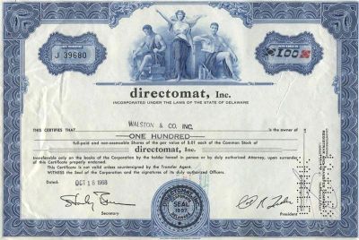 Лот: 753295. Фото: 1. США. Настоящая американская акция... Документы, ценные бумаги, письма