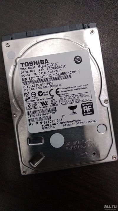 Лот: 13738290. Фото: 1. Toshiba MQ01ABD100 1000 Gb Для... Жёсткие диски (HDD)