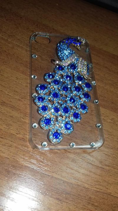 Лот: 9910159. Фото: 1. Пластиковый чехол iphone 4 с павлином... Чехлы, бамперы