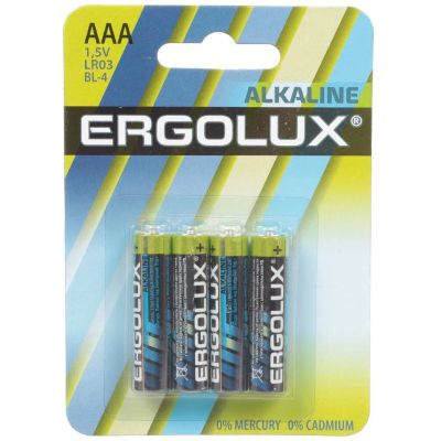 Лот: 24083539. Фото: 1. Батарейка Ergolux, ААА (LR03... Батарейки, аккумуляторы, элементы питания