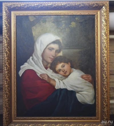 Лот: 9653195. Фото: 1. Картина Матерь Божья с младенцем... Картины, гравюры