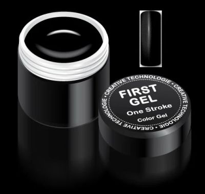 Лот: 3495857. Фото: 1. Краска гелевая First Gel Jet Black. Другое (маникюр и педикюр)