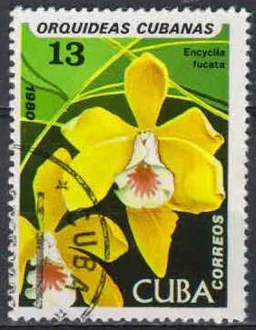Лот: 21546535. Фото: 1. 1980. Куба. Орхидеи. н.с. № 2485. Марки