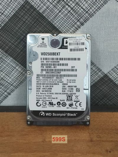 Лот: 19247653. Фото: 1. Жесткий диск SATA-II 2,5 WD2500BEKT... Жёсткие диски (HDD)