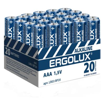 Лот: 24532703. Фото: 1. Батарейки Ergolux Alkaline LR03... Батарейки, аккумуляторы, элементы питания