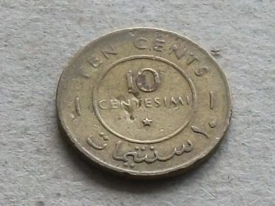 Лот: 19567397. Фото: 1. Монета 10 чентезимо сент Сомали... Африка