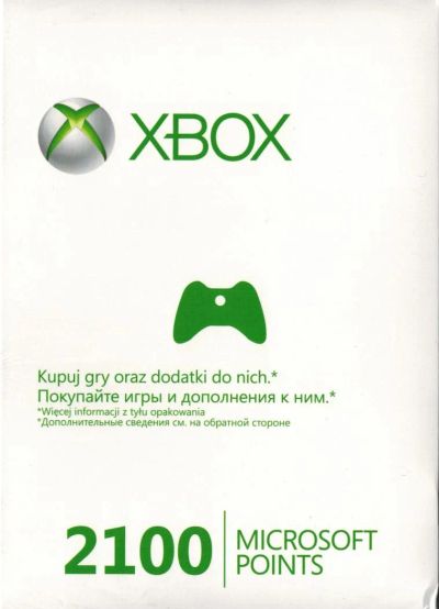 Лот: 4202429. Фото: 1. 2100 Microsoft Points для XBOX... Игры для консолей