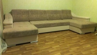Лот: 3637372. Фото: 1. мягкий угол с двумя оттоманками. Кресла, пуфы