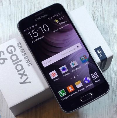 Лот: 7396843. Фото: 1. Samsung galaxy s6 black sapphire... Смартфоны