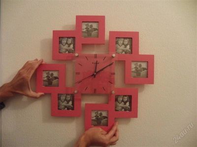 Лот: 2044547. Фото: 1. Настенные часы Фоторамки (Розовые... Часы настенные, настольные