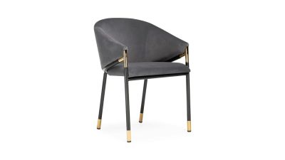 Лот: 22242909. Фото: 1. Стул Molton gray, black, gold. Столы, стулья, обеденные группы