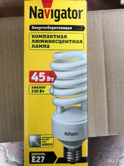 Лот: 13863983. Фото: 1. Лампа энергосберегающая E27 45... Другое освещение