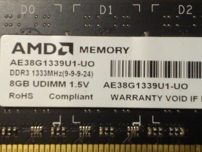 Лот: 19686748. Фото: 1. Не работает DDR3 ae38g1339u1-uo... Оперативная память