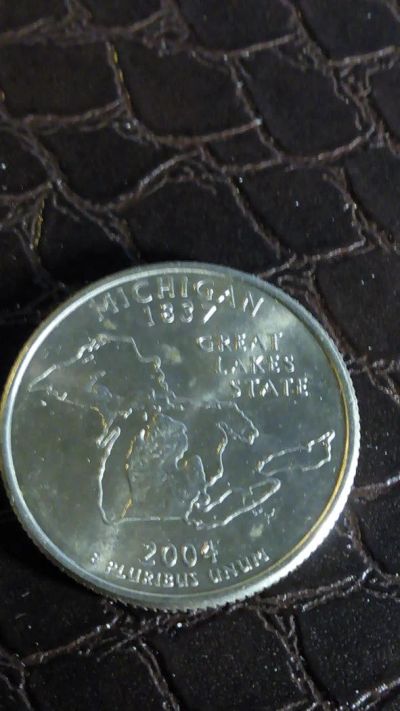 Лот: 10855286. Фото: 1. 702 США квотер штата Мичиган 2004... Америка