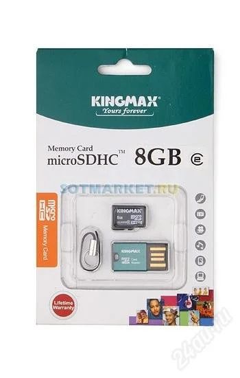 Лот: 758574. Фото: 1. Kingmax MicroSDHC 4GB Class 2... Карты памяти
