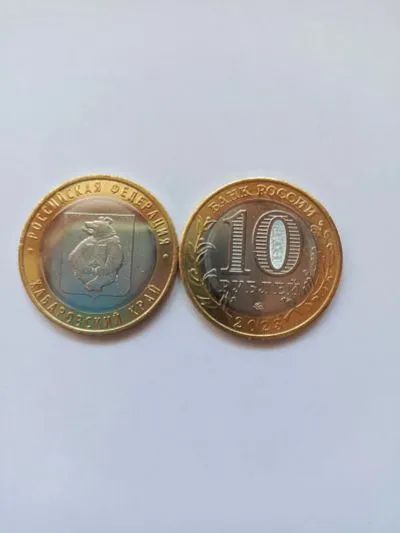 Лот: 24868737. Фото: 1. 10 рублей 2023г Хабаровский край... Россия после 1991 года