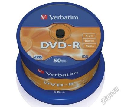 Лот: 5548890. Фото: 1. Диск DVD-R Verbatim 4.7Gb 16x... CD, DVD, BluRay