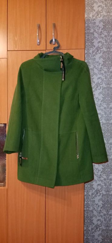 Лот: 19587098. Фото: 1. Пальто демисезонное зеленое. Другое (женская одежда)