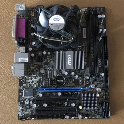 Лот: 20761273. Фото: 1. MSI G41M-P28 + Xeon E5450 + Боксовый... Комплекты запчастей