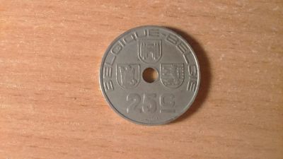 Лот: 10882373. Фото: 1. Бельгия 25 сантимов, 1939 г. Другое (монеты)
