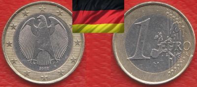 Лот: 19262225. Фото: 1. Германия 1 евро 2002 двор G. Германия и Австрия