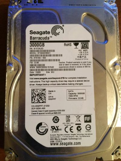 Лот: 6951509. Фото: 1. HDD Seagate Barracuda 3 TB. Жёсткие диски (HDD)