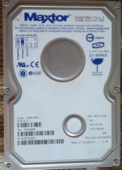 Лот: 1946895. Фото: 1. HDD 120GB. Жёсткие диски (HDD)
