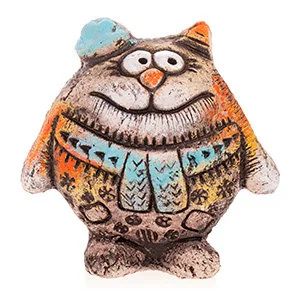 Лот: 10550412. Фото: 1. 39524 Фигура "Кот-стиляга", шамот... Фигурки, статуэтки