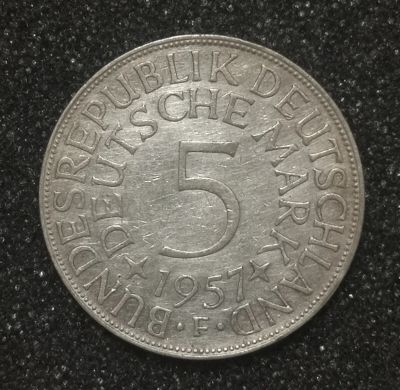 Лот: 22769687. Фото: 1. 5 марок 1957 года. "F" - Штутгарт... Германия и Австрия