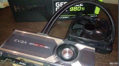 Лот: 17198927. Фото: 1. Видеокарта evga GTX 980TI hybrid. Видеокарты