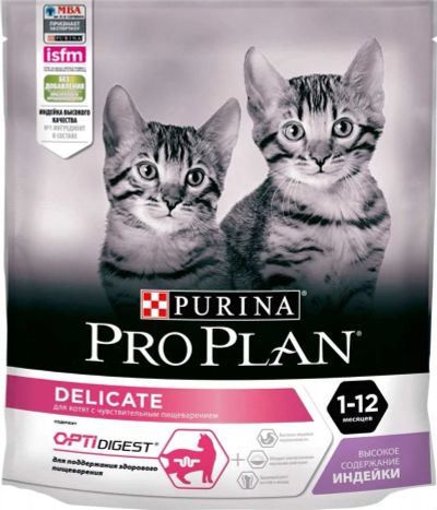 Лот: 16212676. Фото: 1. Проплан сух.200г д/котят DELICAT... Корма
