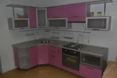 Лот: 1052179. Фото: 1. кухня МДФ-розовый глянец. Кухонные гарнитуры