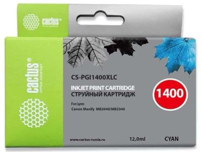 Лот: 24949694. Фото: 1. Картридж_струйный Cactus CS-PGI1400XLC... Картриджи, расходные материалы