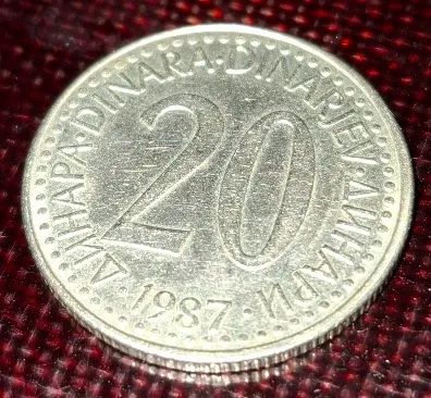 Лот: 24633437. Фото: 1. Монета 20 динар Югославия 1987... Европа