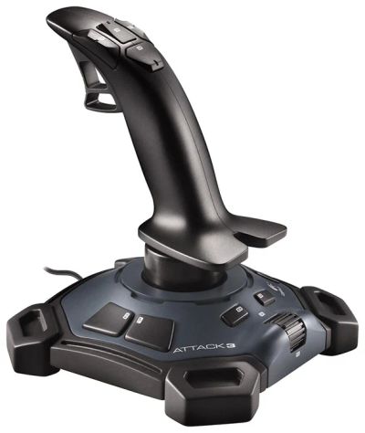 Лот: 3440851. Фото: 1. Джойстик logitech attack 3. Рули, джойстики