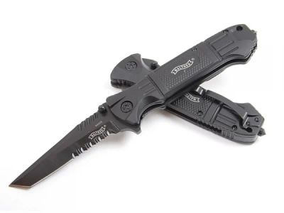 Лот: 3502905. Фото: 1. Нож складной Walther Tanto насечки. Ножи, топоры