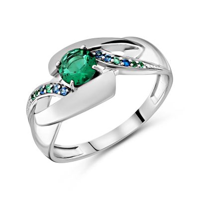 Лот: 23875094. Фото: 1. Серебряное кольцо с ювелирным... Кольца, перстни