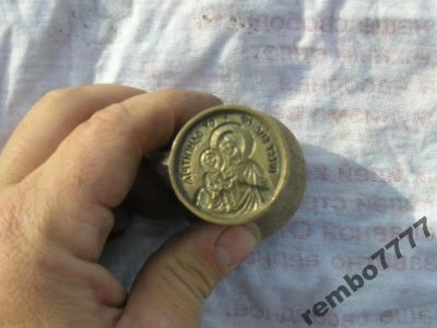 Лот: 5822027. Фото: 1. печать просфорная.бронза.5см.религия. Скульптуры