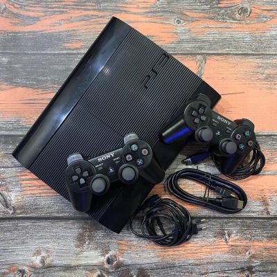 Sony Playstation 3 Super Slim (PS3) + два геймпада + 9 игры в подарок / 500  Гб / Модель CECH-4208С / Data code 3C / Отличное состояние / Обновление  4.87 / Комплект