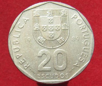 Лот: 15937630. Фото: 1. Португалия 20 эскудо, 1989г. Остальные страны