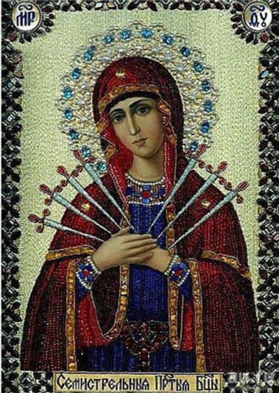 Лот: 13622081. Фото: 1. Алмазная мозаика Икона Пр.Богородица... Мозаика, фреска