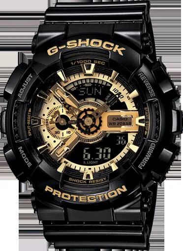 Лот: 6213330. Фото: 1. Часы G-shock 110RG, черные с золотом... Другие наручные часы