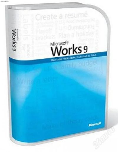 Лот: 1303722. Фото: 1. Microsoft Works 9.0 Русский BOX... Офисные и специальные (CADы)