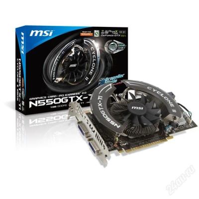 Лот: 2269785. Фото: 1. Видеокарта GeForce GTX550Ti MSI... Видеокарты