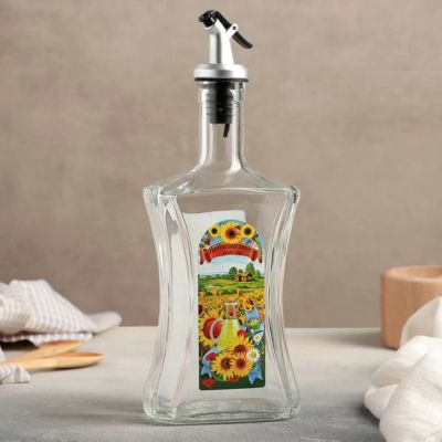 Лот: 24079512. Фото: 1. Бутылка для масла, стекло, 500... Контейнеры, банки