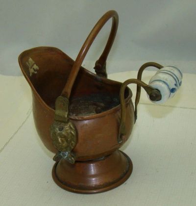 Лот: 13275542. Фото: 1. Кашпо зольник маленький медный... Другое (антиквариат)